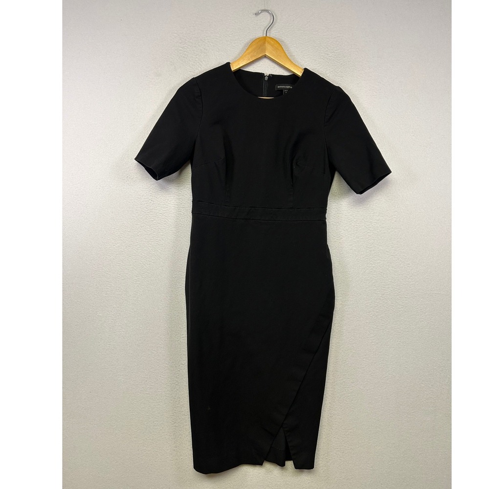 Professional Classic Banana Republic Womens 6P Black Tulip Hem Sheath‎ Dress